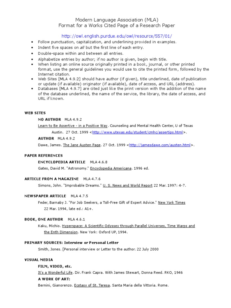 All Mla Formats Citation Typographical Symbols