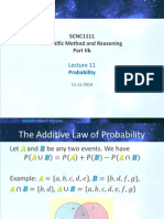 Scnc1111 Scientific Method and Reasoning Part Iib: Probability