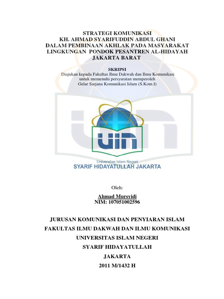 Judul Skripsi Komunikasi Penyiaran Islam Ide Judul Skripsi Universitas