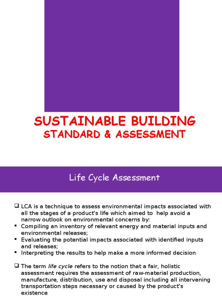 Life Cycle Assessment in Sustainable Building | PDF | Green Building ...