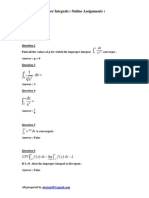 Chapter 4 Improper Integrals Online Assignment