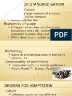 Drivers For Standardisation: Economies of Scale