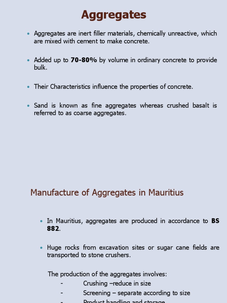 Aggregates Pdf Pdf Construction Aggregate Concrete