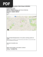 Location Visit Sheet HOUSE