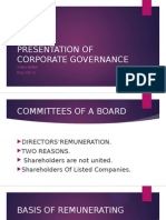 Presentation of Corporate Covernance