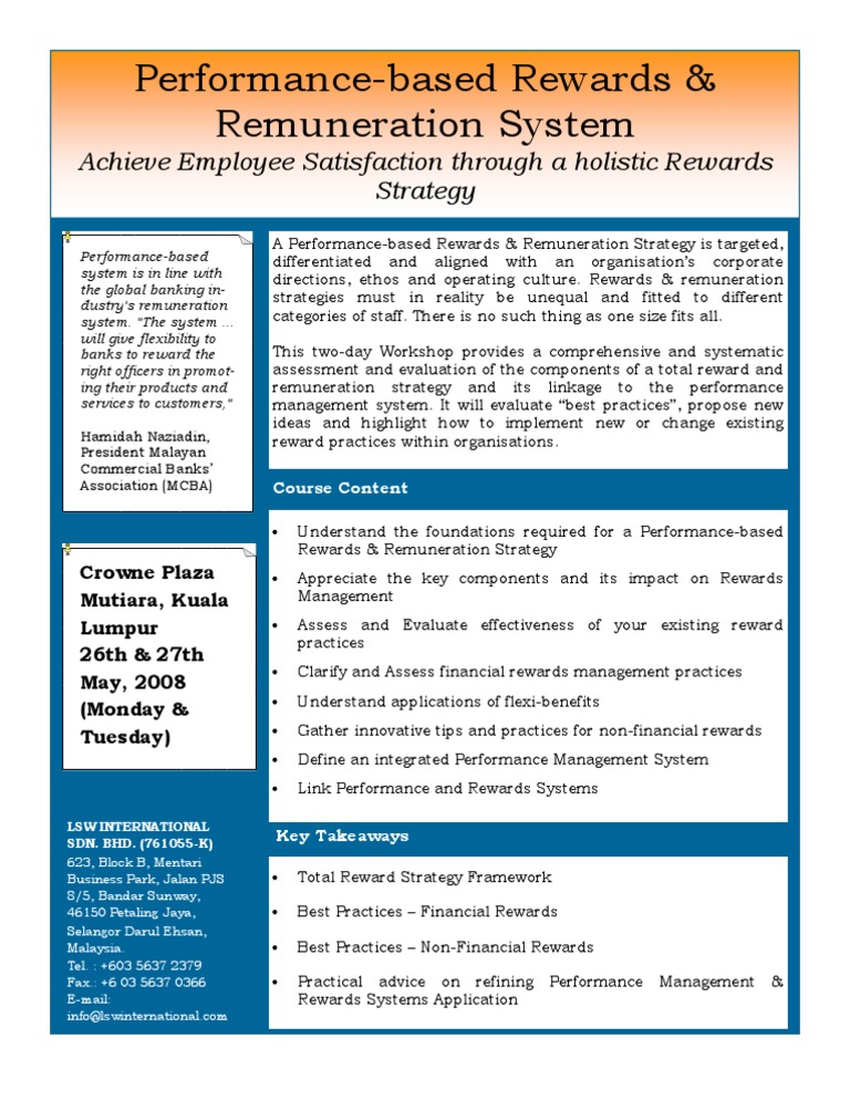 Performance-Based Rewards Workshop | PDF | Leadership | Economies