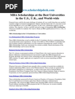 MBA Scholarship List