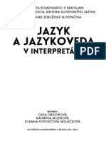 Jazyk A Jazykoveda V Interpretácii 2014 PDF
