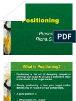 Positioning: Presented By: Richa.S.Kapoor