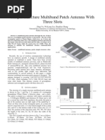 Simple Structure Multiband Patch Antenna With Three Slots