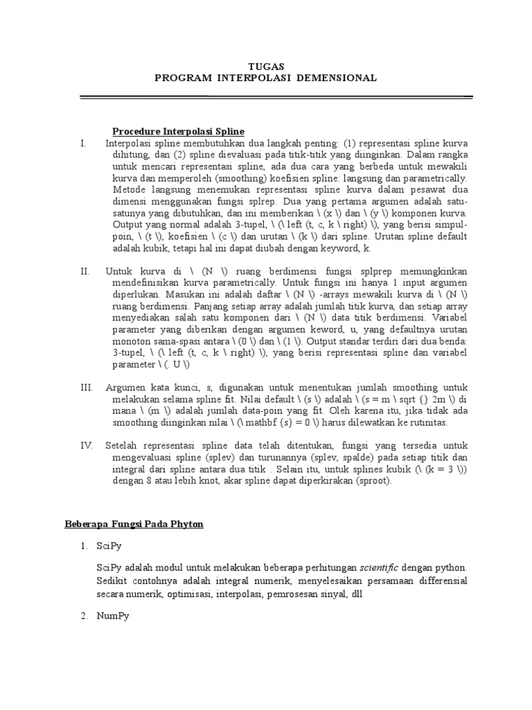 Interpolasi Spline dengan Python | PDF