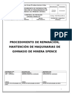 Procedimiento de Reparación de Maquinarias Del Gimnasio de Minera Spece