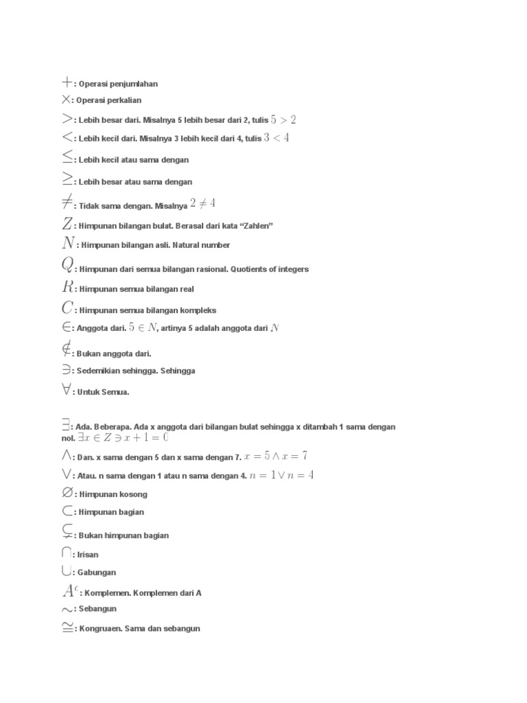Simbol-Simbol Matematika | PDF
