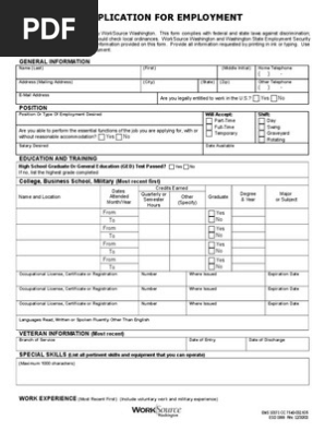 generic job application