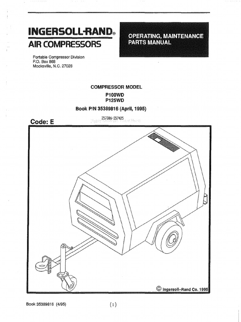 Ingersoll Rand Generator Manuals