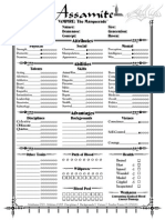 WOD - Vampire - The Masquerade - Character Sheet - Assamite