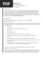 Christopher Hodgkins: General Communications Incorporated, USA 2008-2009 Wireless Engineer II