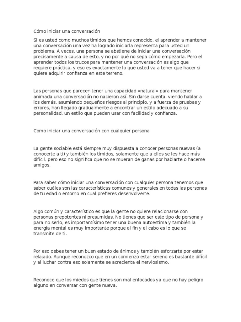 Cómo Iniciar Una Conversación | Persuasión | Información
