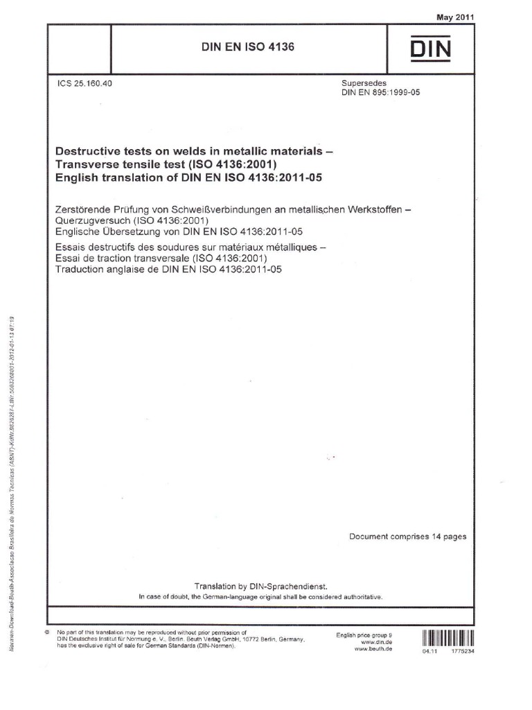 Din en Iso 4136 | PDF