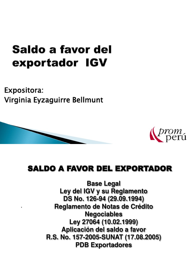 Saldo a Favor del Exportador y PDB | PDF | Contabilidad | Impuestos