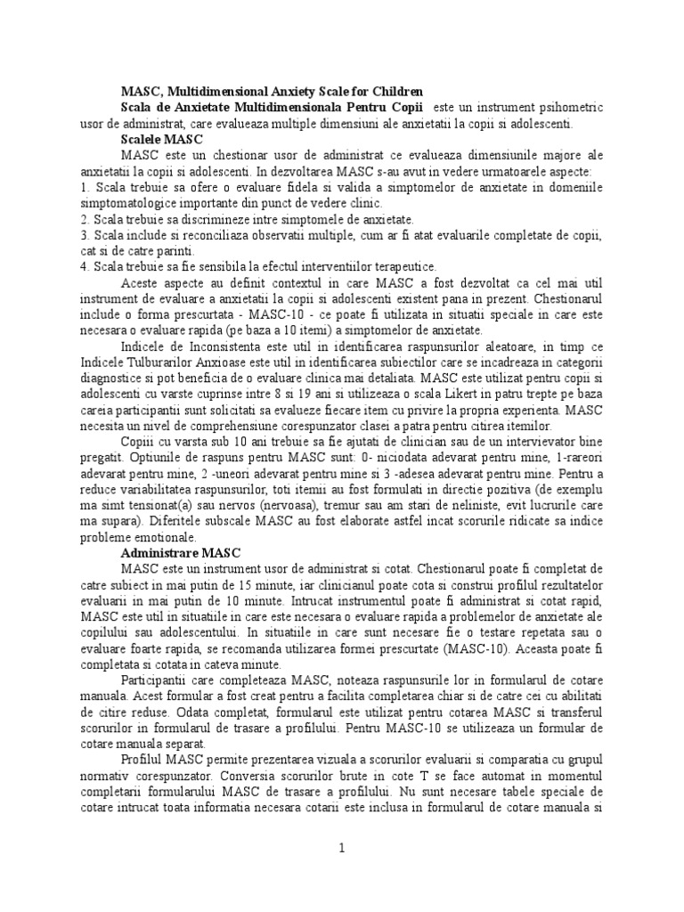 Despre MASC | PDF