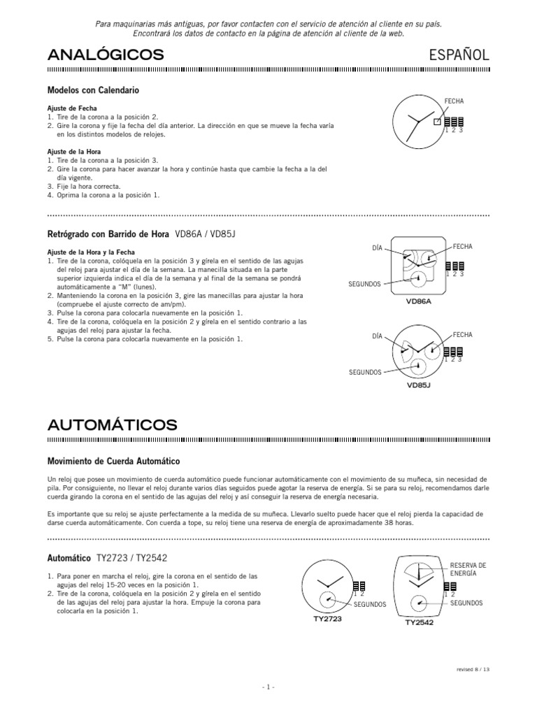 Fossil Watch Instructions ESP | Reloj | Hora | Free 30-day Trial | Scribd