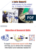 Research Skills Session For The Subject "Engineering: A Creative Profession"