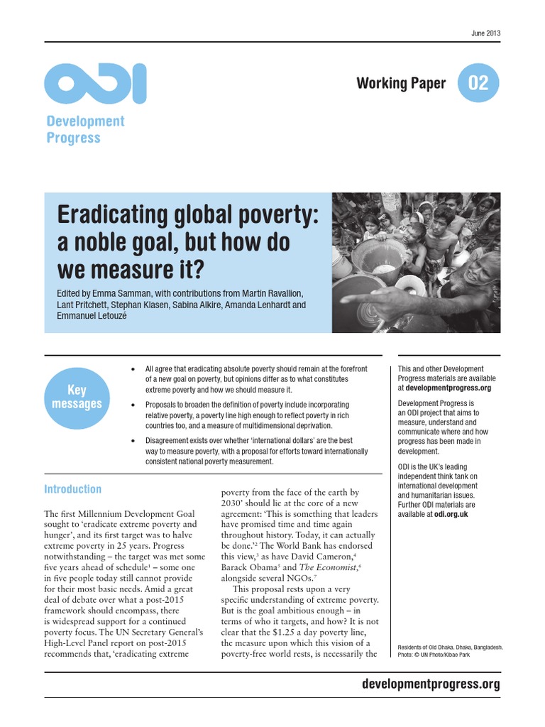 Eradicating Global Poverty A Noble Goal But How Do We Measure It | PDF ...
