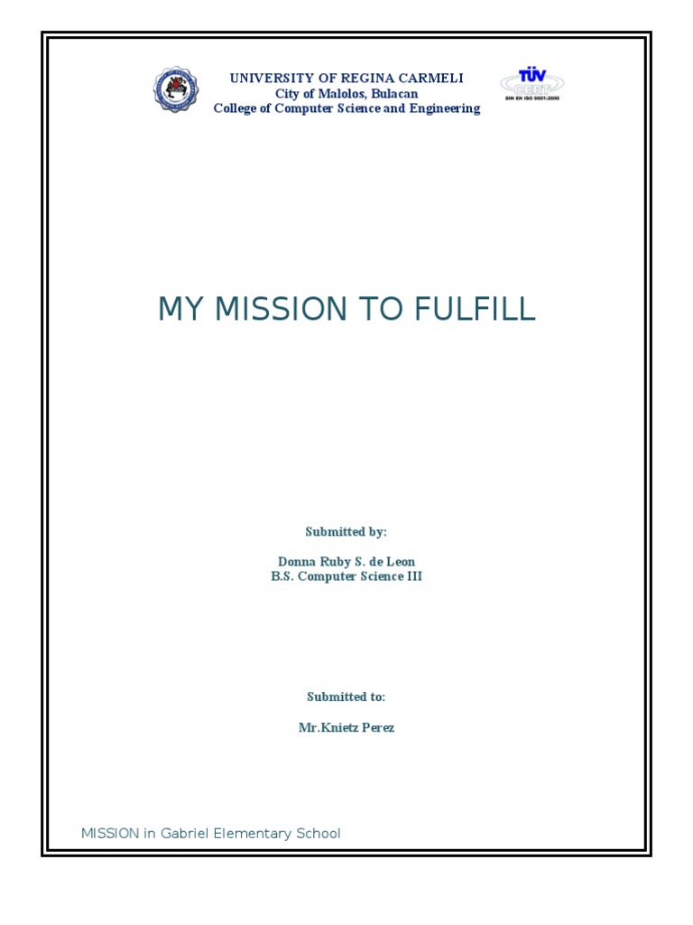 Mission Reflection at Gabriel Elementary | PDF | Jesus