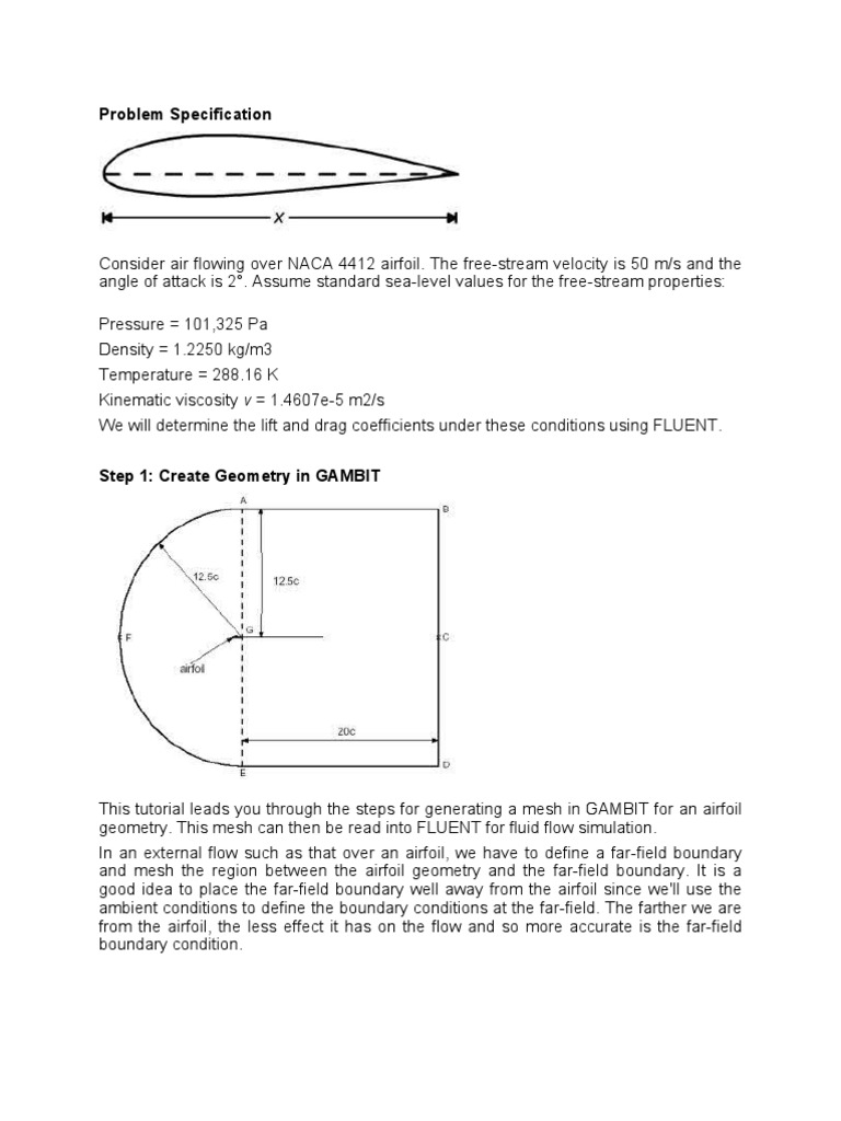 NACA 4412 Airfoil Mesh Tutorial | PDF | Lift (Force) | Airfoil