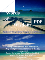 Words of Wisdom: A Potpourri of Inspirational Thoughts On Several Topics