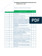 Analisis y Clave de Examen Extraordinario de Biologia Ciclo Escolar 2014