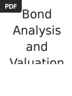 Bond Analysis and Valuation 