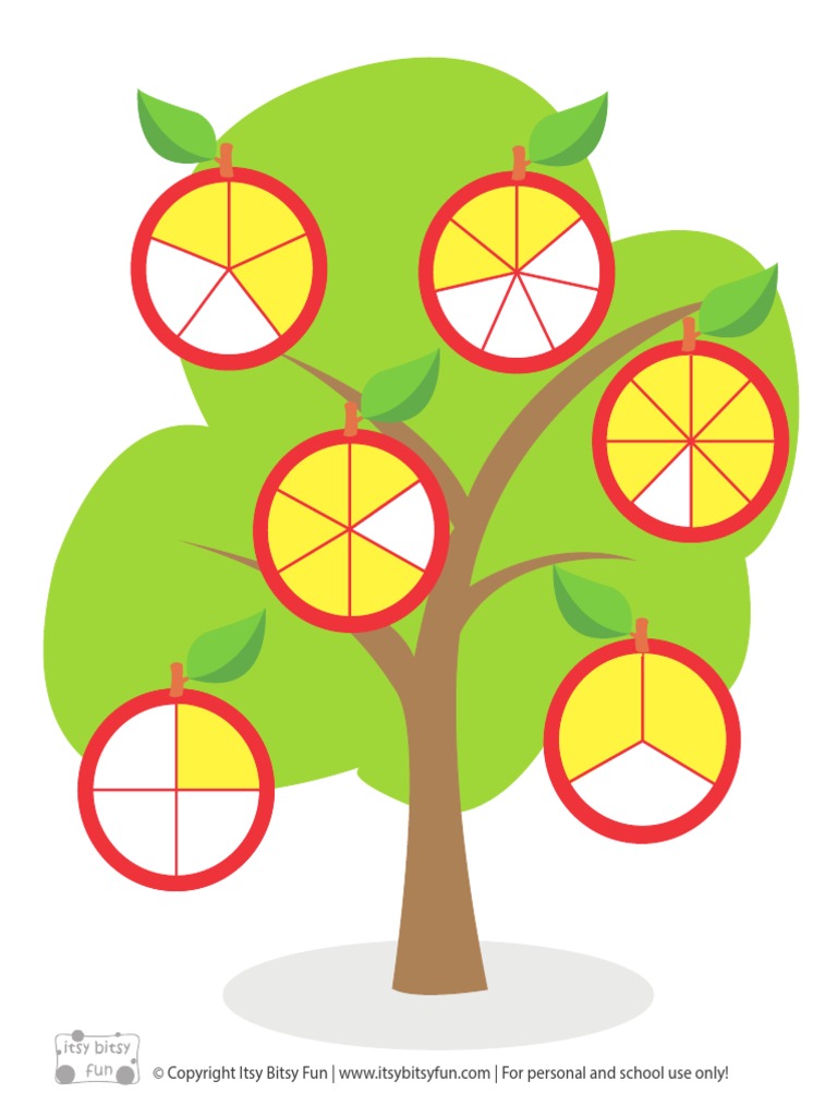 Apple Fractions File Folder Game 814