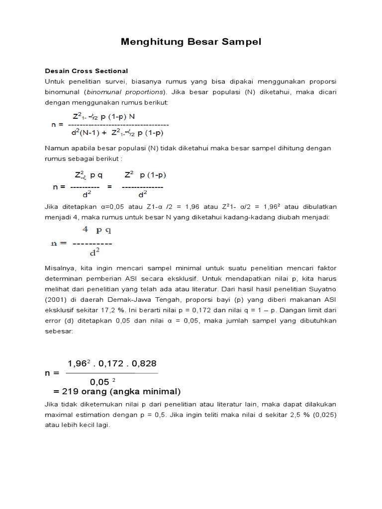 Menghitung Besar Sampel | PDF