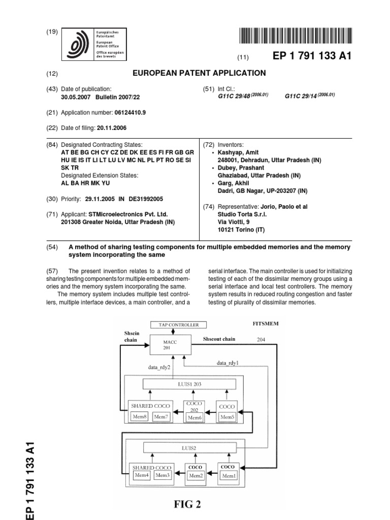 European Patent Application PDF Integrated Circuit Electronic