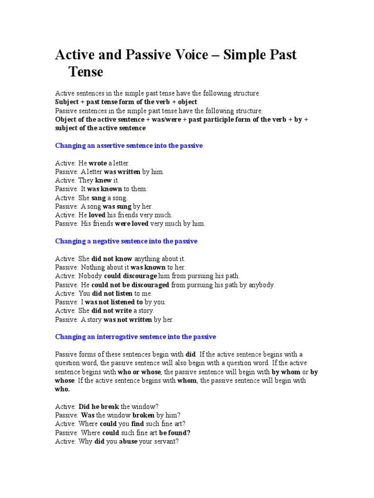 Active and Passive Voice | PDF