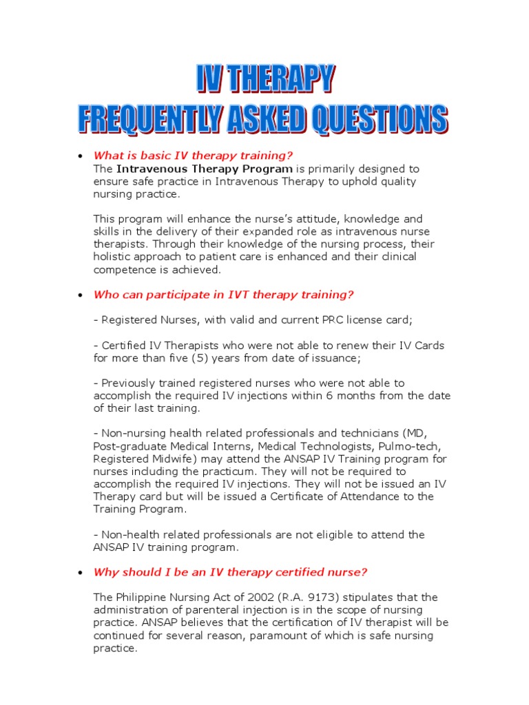 What Is Basic IV Therapy Training?