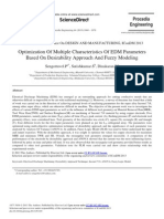 Optimization of Multiple Characteristics of EDM Parameters