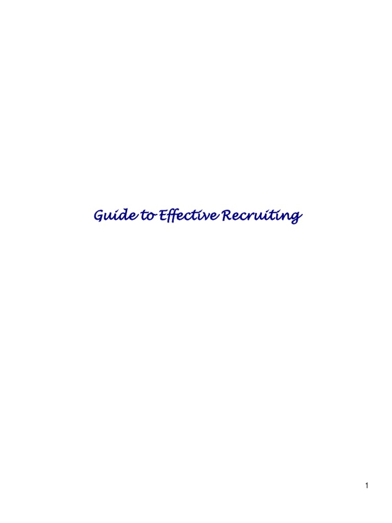 Guide To Effective Recruiting | PDF