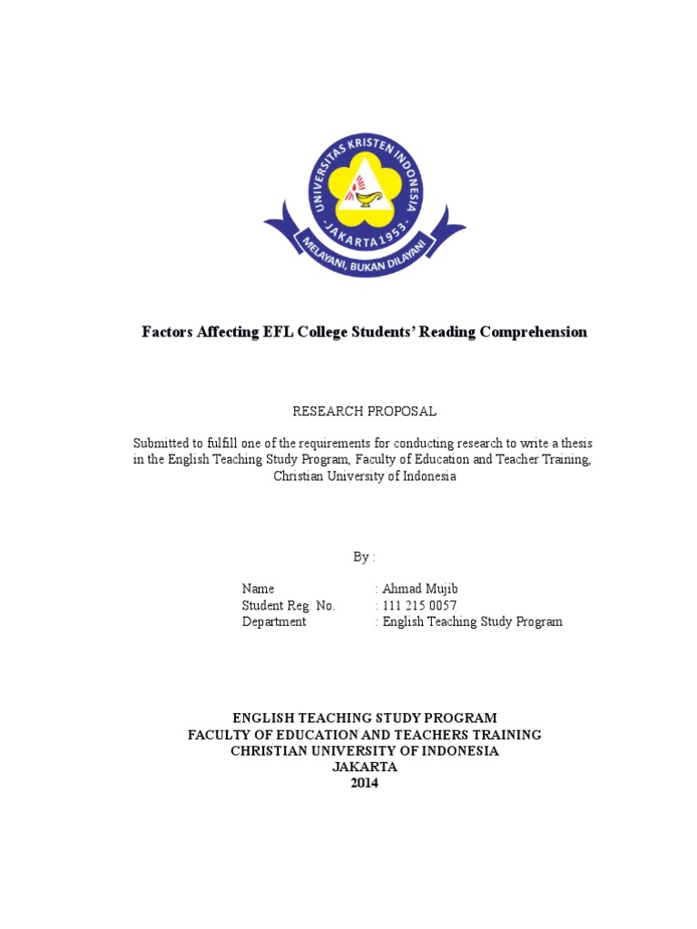 EFL College Students' Reading Factors | PDF | Reading Comprehension ...