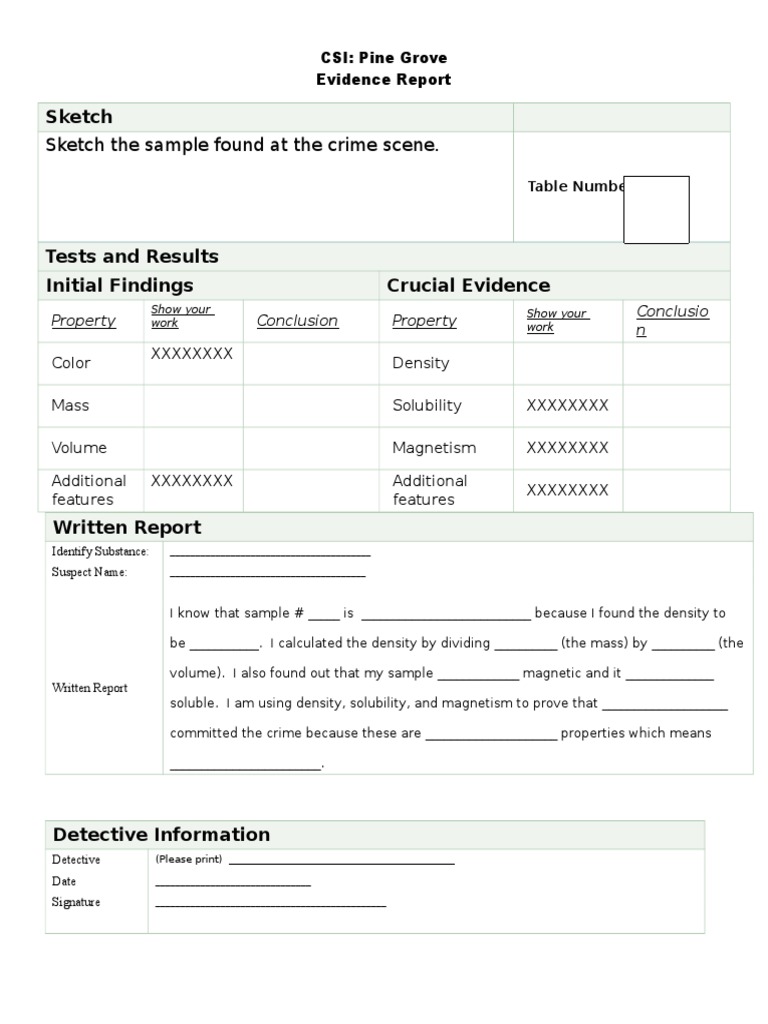 CSI Pine Grove Evidence Analysis Report | PDF