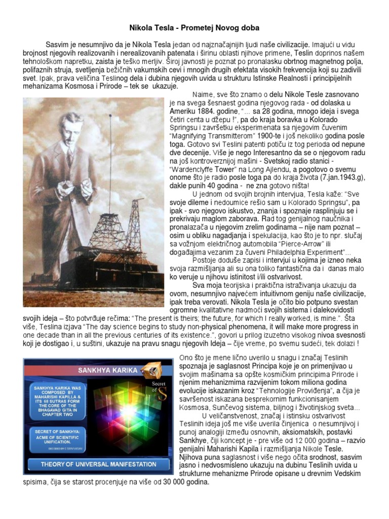 Nikola Tesla - Prometej Novog Doba (Goran Marjanovic) | PDF
