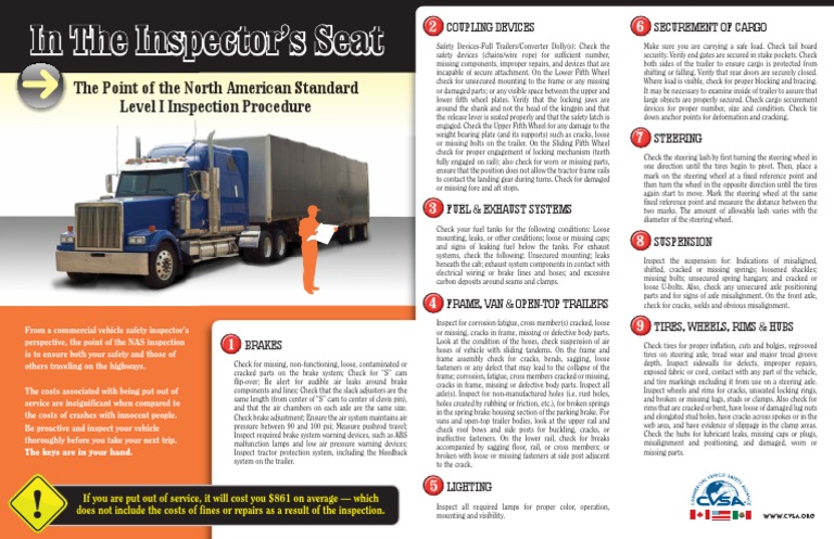 North American Level I Inspection Guide | PDF | Tire | Vehicle Parts