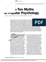 Top Ten Myths of Popular Psychology