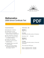 Mathematics: 2006 School Certificate Test