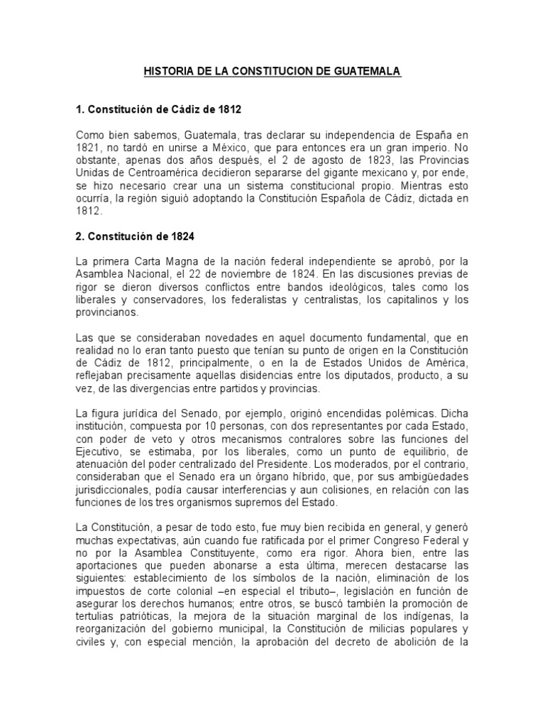 Historia de la Constitución en Guatemala | PDF | Constitución | Guatemala