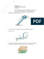 Taller. Momento Alrededor de Un Punto y de Una Línea