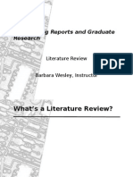 Engineering Reports and Graduate Research: Literature Review