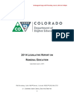 2014 Legislative Report On Remedial Education
